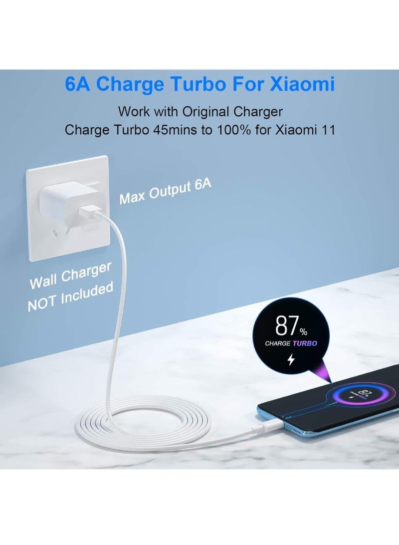 كابل Mi TURBO الأصلي السريع USB من النوع C متوافق مع أجهزة Mi 13T Pro و 12S Ultra Pad 5 و 12 و 12X و 11T و 11 Lite 5G NE و Redmi 10 2022 و Note 11 (أجهزة الكمبيوتر المحمولة والأجهزة اللوحية والهواتف) - Image 4